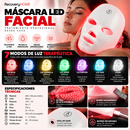 MASCARA LED FACIAL RECOVERYHOME